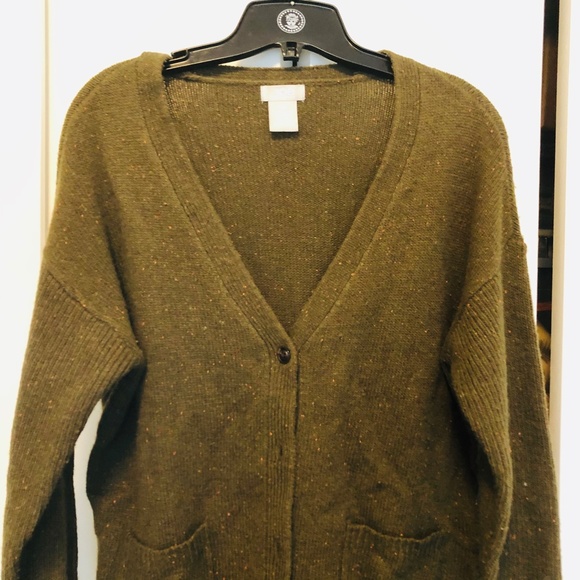 Olive Green Knit Cardigan - Picture 2 of 3